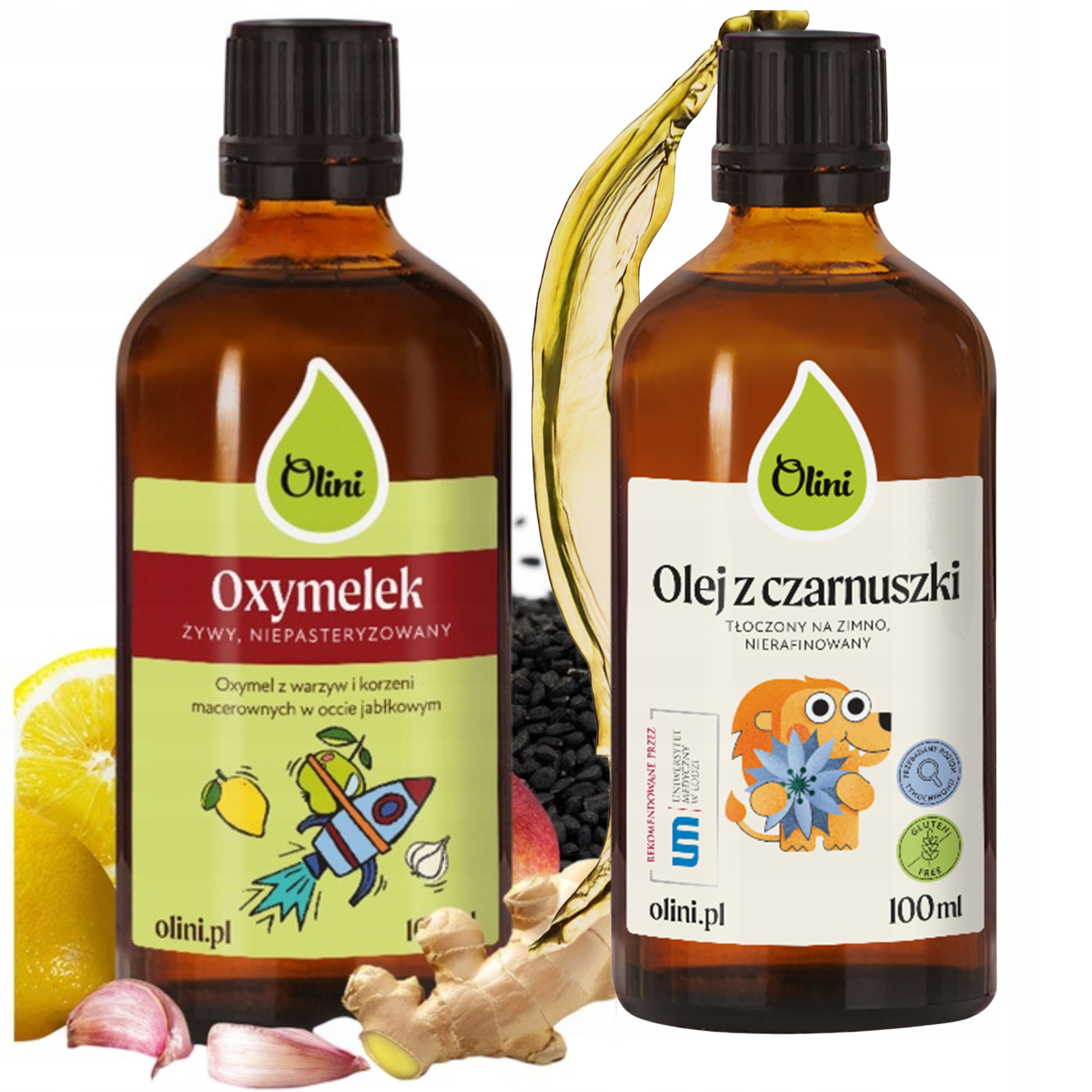 Levně Olej z černého kmínu pro děti Olini Oxymel pro děti Olini na imunitu