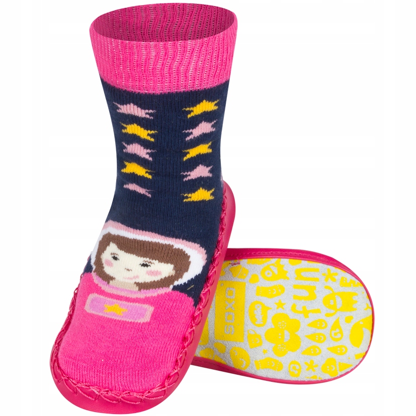 

Skarpetki Dziecięce Soxo Kolorowe Skórzane Kapcie