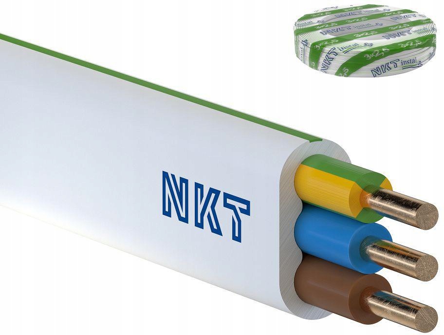 Przewód Nkt Instal Plus Ydyp 3X2,5 Żo 450/750V 100M Kabel Miedziany