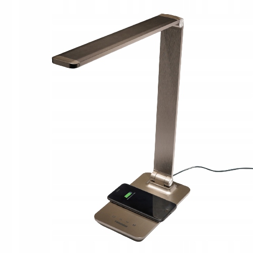 Stolová lampa s bezdrôtovou nabíjačkou Sivá