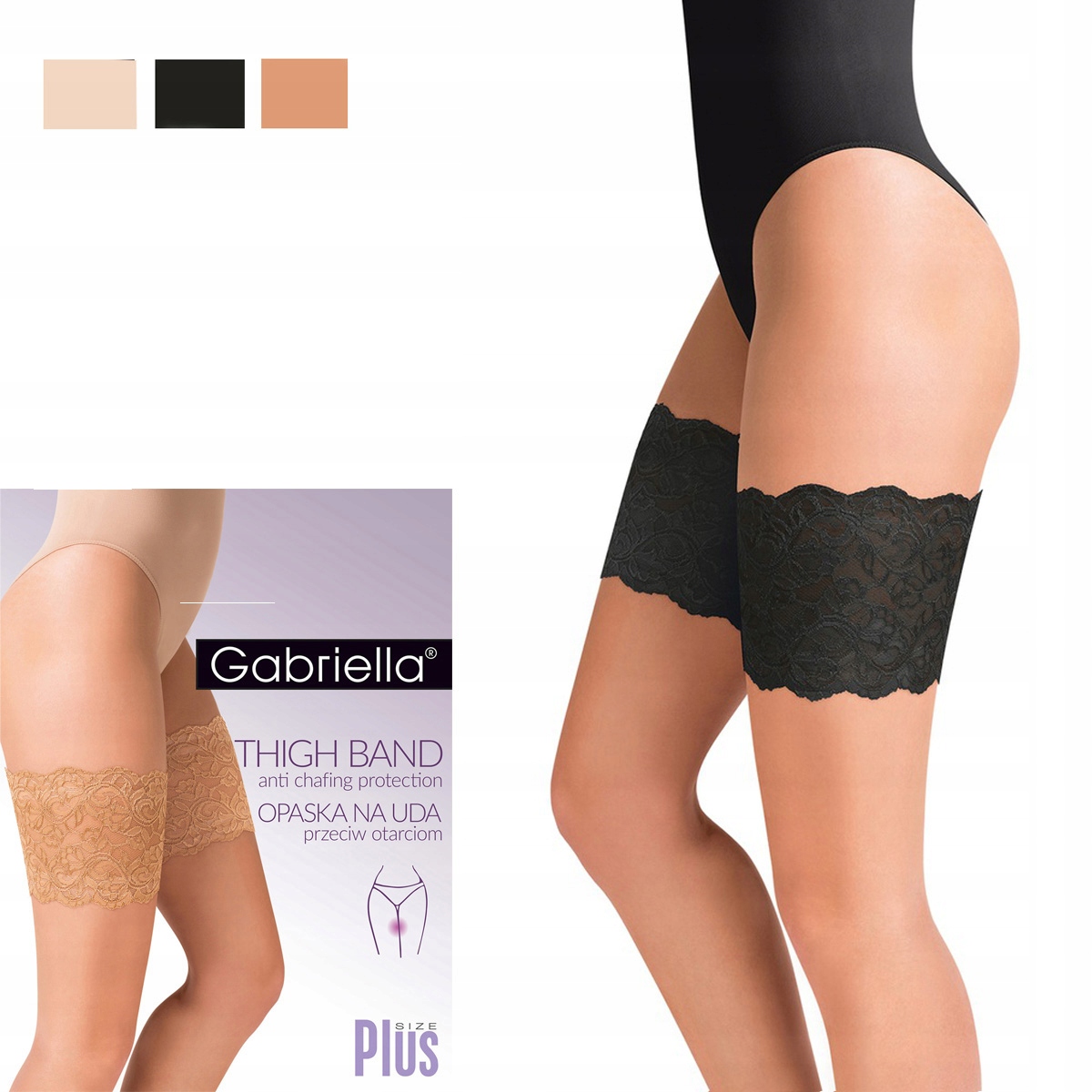

Opaska na uda koronkowa czarna Gabriella Nero 3/4