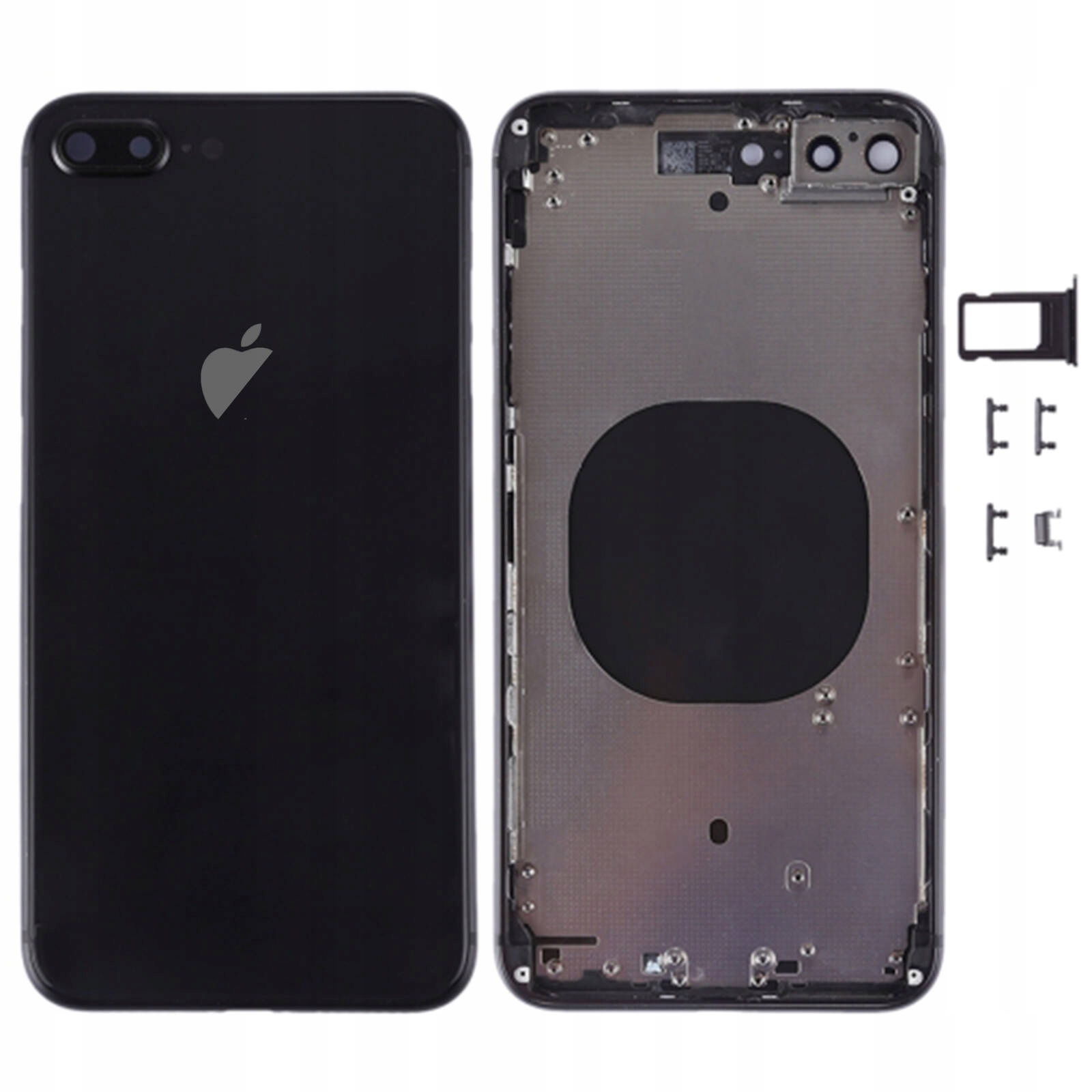 Panel tylny Korpus czarny do iPhone 8 Plus ramka korpus przyciski czarny