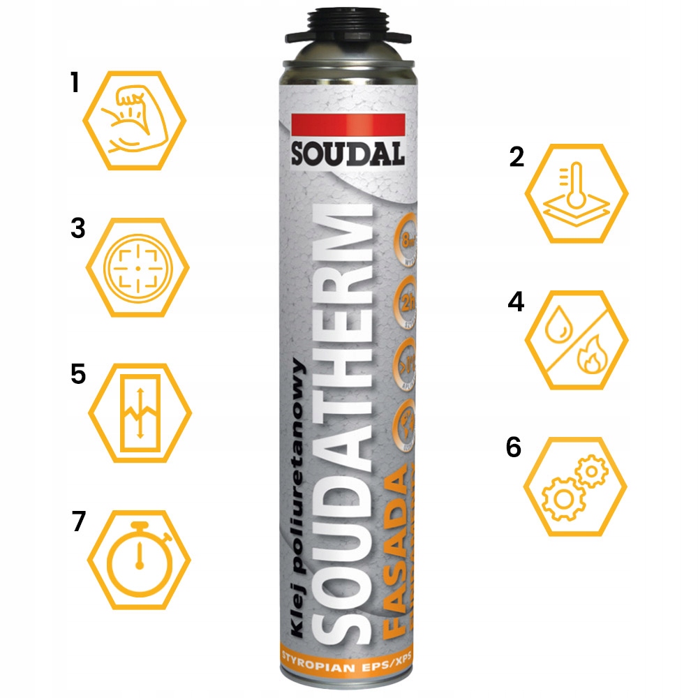 PIANOKLEJ DO STYROPIANU SOUDATHERM SOUDAL 750ml Stan opakowania oryginalne