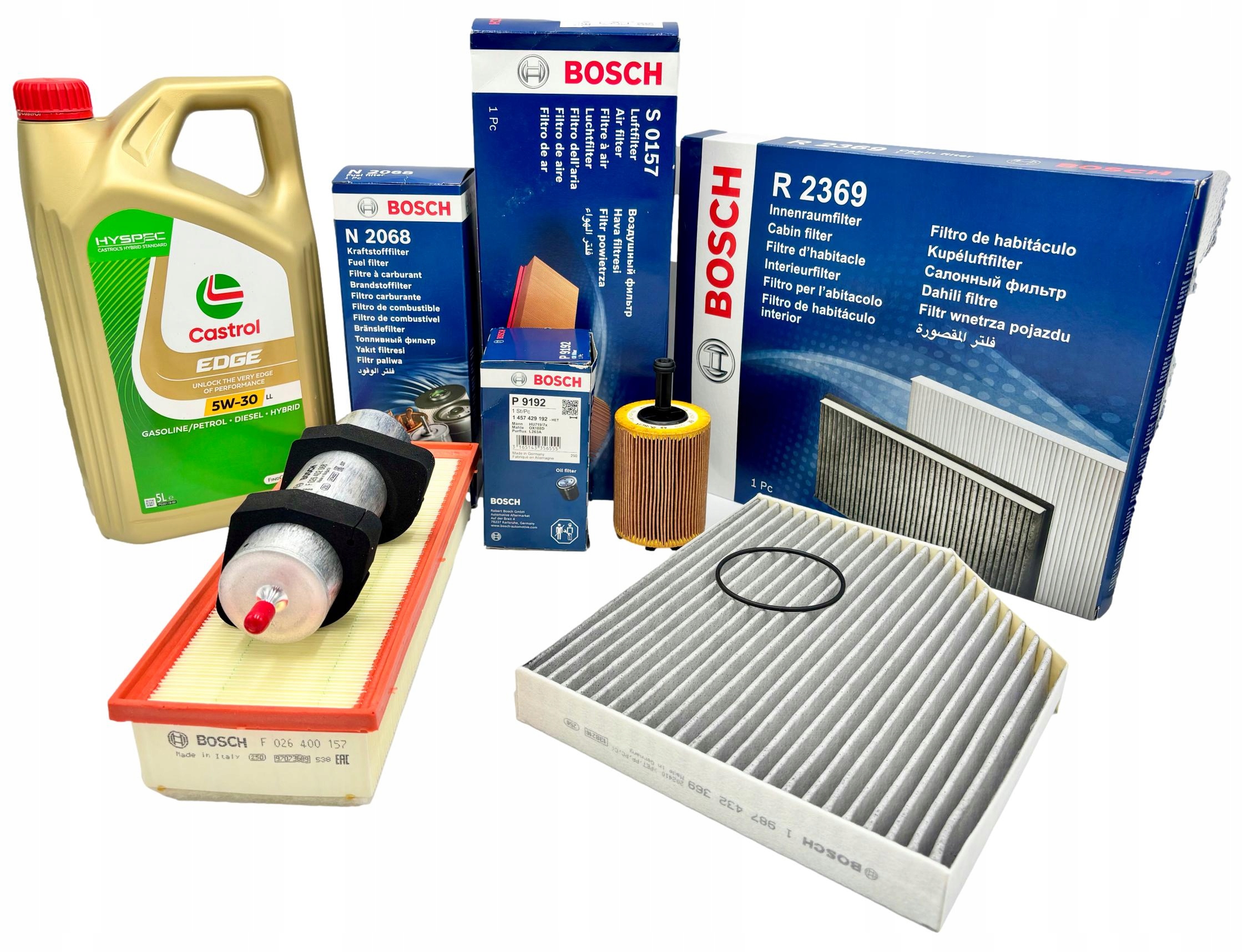 Bosch Sada Filtrů Olej Castrol 5V30 5 L Pro Audi A4 B8 A5 Q5 8R 2.0 Tdi Cagc