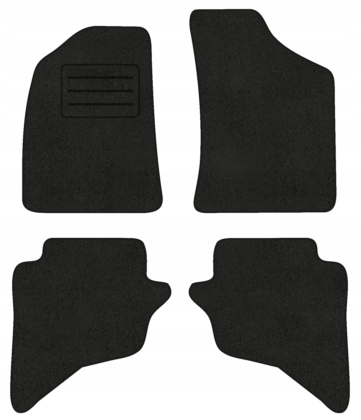 Velurové koberce Lux pro Ford Ranger I (1982-1992) Komplet Černé