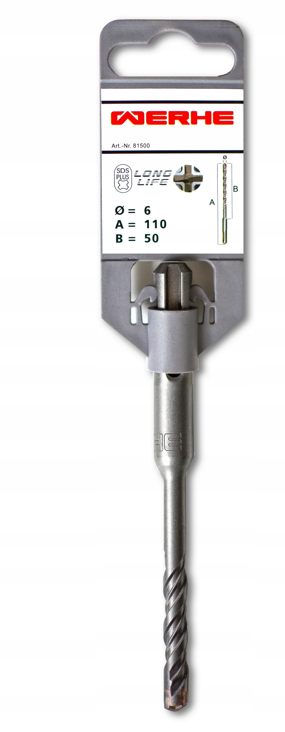 

Wiertło do Betonu krzyżowe Sds Plus 6x110mm Werhe