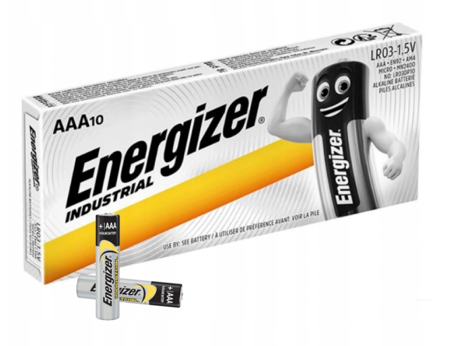 10x MOCNA BATERIA ENERGIZER INDUSTRIAL LR03 R3 AAA Marka Energizer