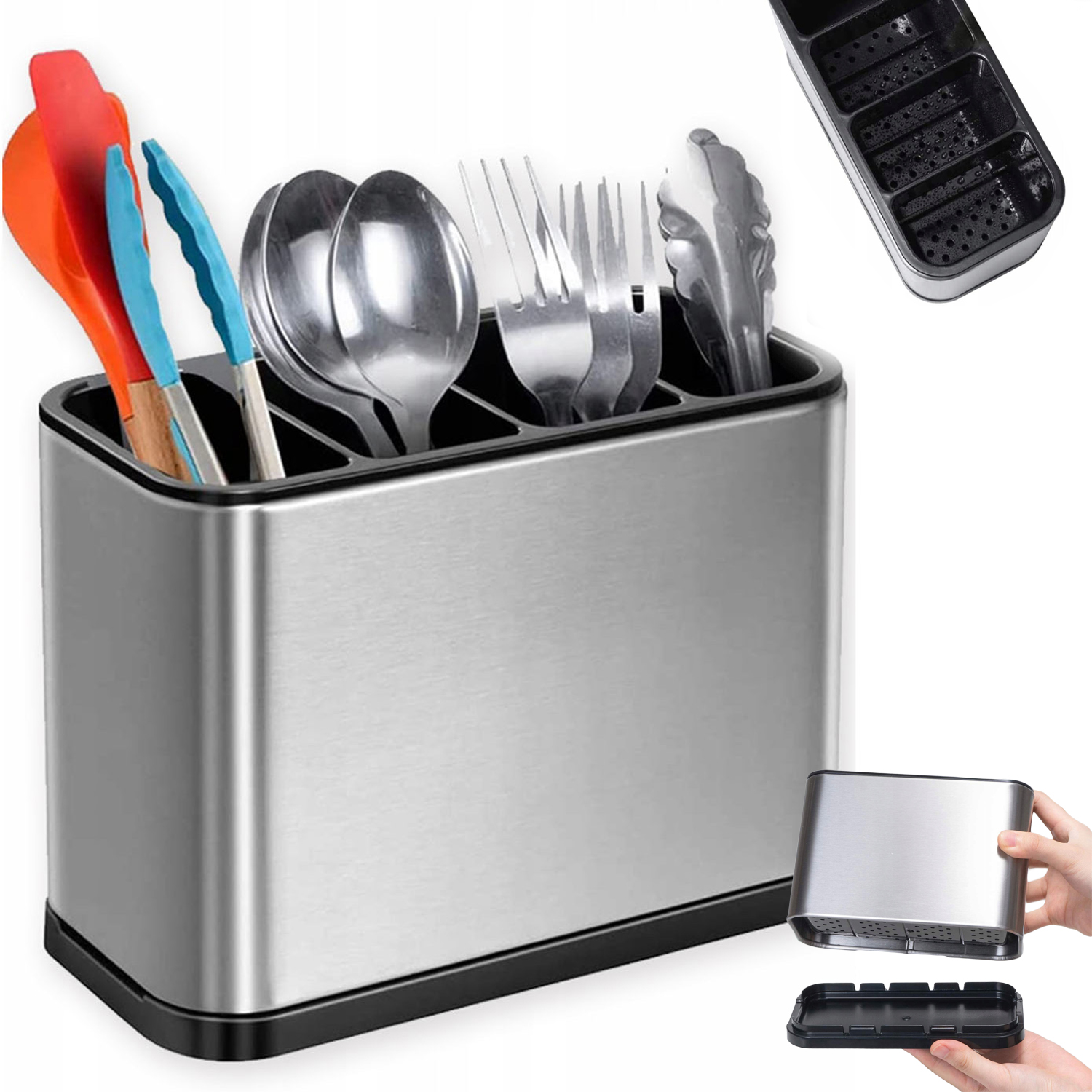 Levně Nerezový Odkapávač Na Příbory, Organizér, Úložný Box