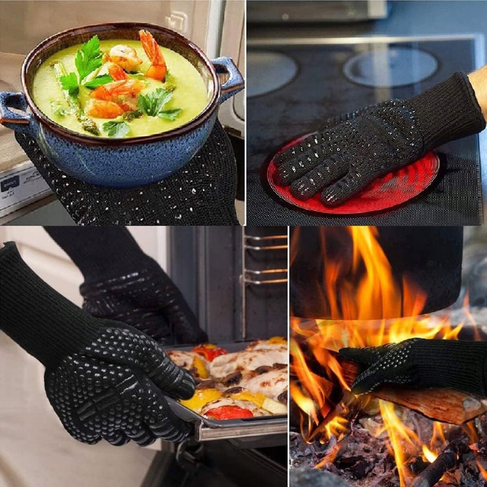 RĘKAWICE DO GRILLA OCHRONNE KUCHENNE RĘKAWICZKI ŻAROODPORNE OGNIOODPORNE Rozmiar uniwersalne