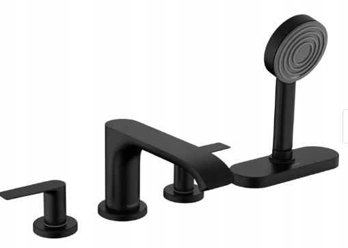 Vivenis 4-otworowa bateria na brzeg wanny czarny mat Hansgrohe 75444670