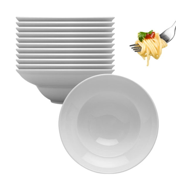 Lubiana Kaszub Talerz Głęboki x 12 Szt. Do Pasty 26 CM Porcelana Zmywarka