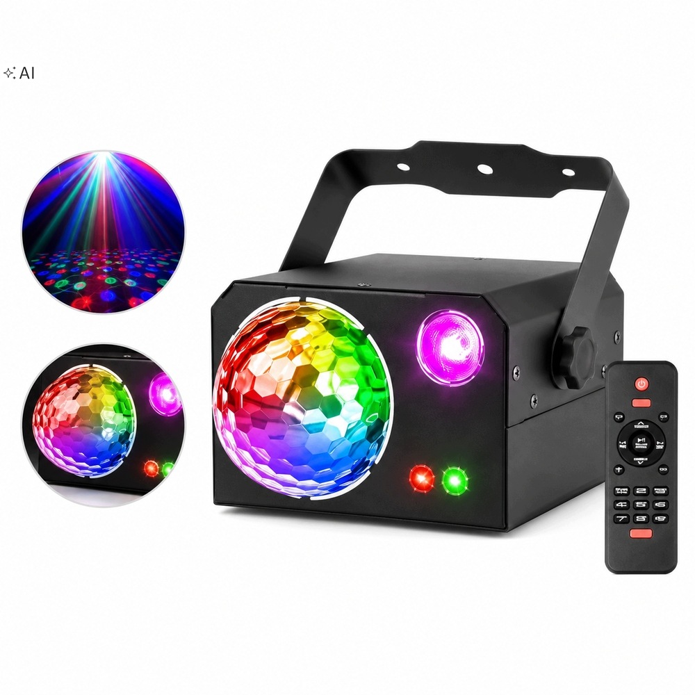 Led Světelný Efekt Disco Osvětlení Na Párty Laserová Koule Rgb Dálkové Ovládání