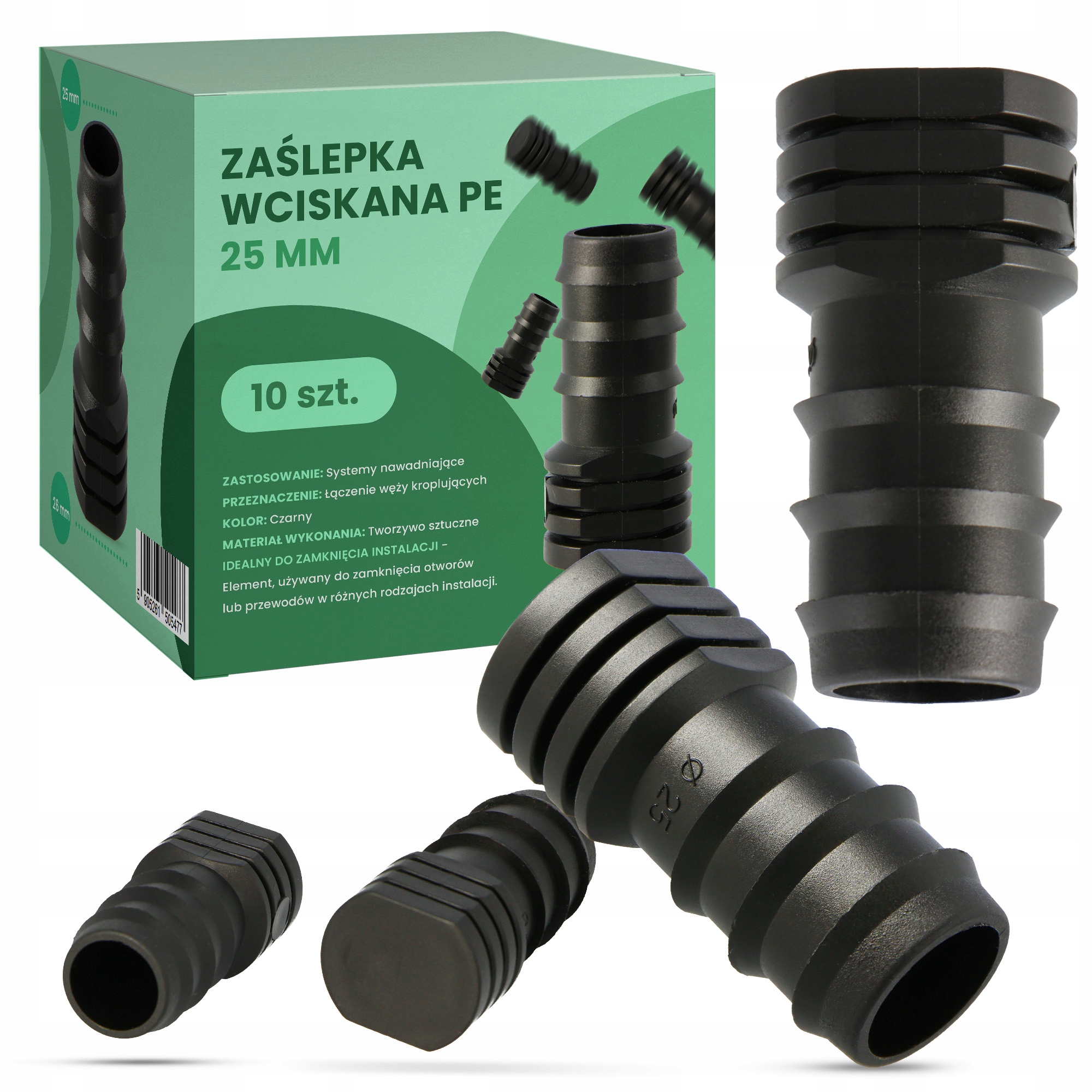 

10x Zaślepka Pe Rur Węża Linii Kroplującej 25mm