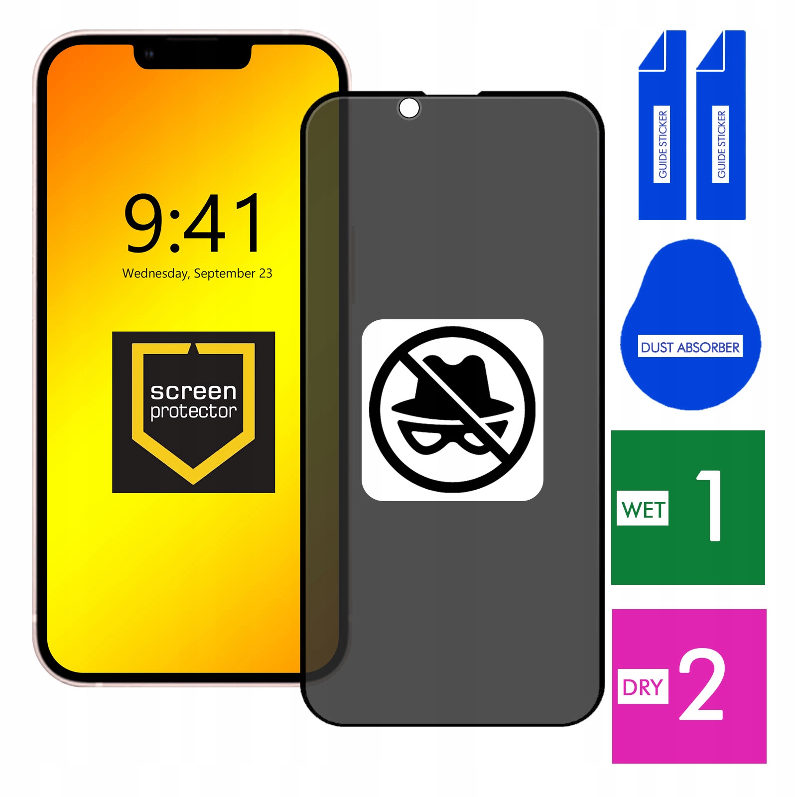 Szkło Do Apple Iphone 13 Privacy Prywatyzujące Anti-spy Cały Ekran 5D