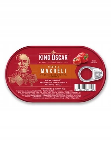 Levně 6 x Filety z makrely v rajčatové omáčce s paprikou 160 g King Oscar
