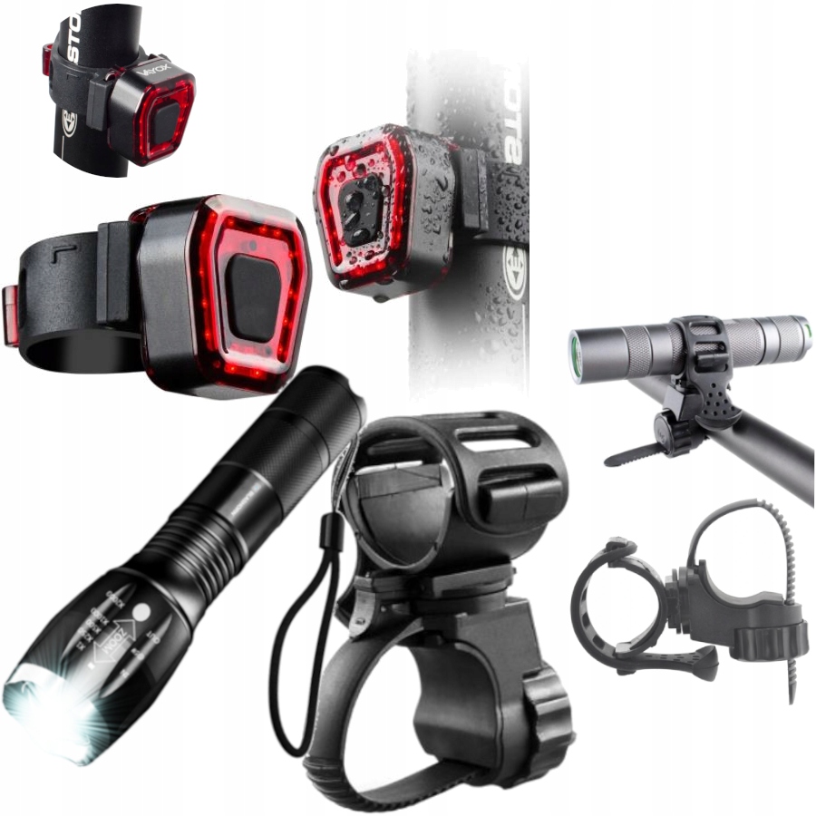 

Latarka Rower Led Cree 1200LM +uchwyt +lampka Stop