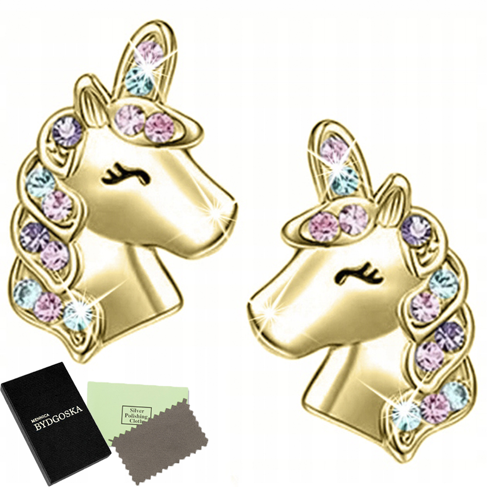 

Złote Kolczyki Jednorożce Dla Dziewczynki Srebro