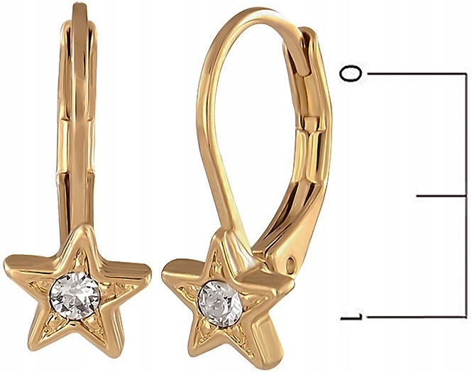 KOLCZYKI DLA DZIEWCZYNKI MAŁE GWIAZDKI ZŁOTE Z KRYSZTAŁKAMI COLIBRA Marka Colibra