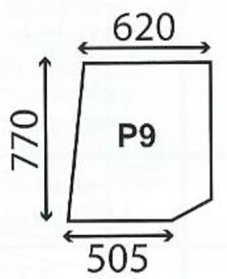 sklo John Deere série 30 a 40 Sekura horní dveře