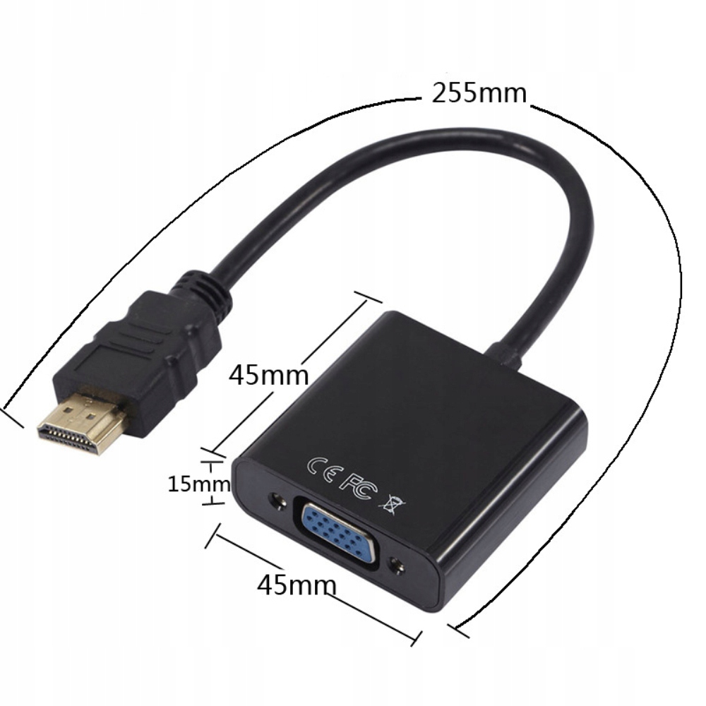 ADAPTER PRZEJŚCIÓWKA HDMI na VGA D-Sub Marka Ruffberg