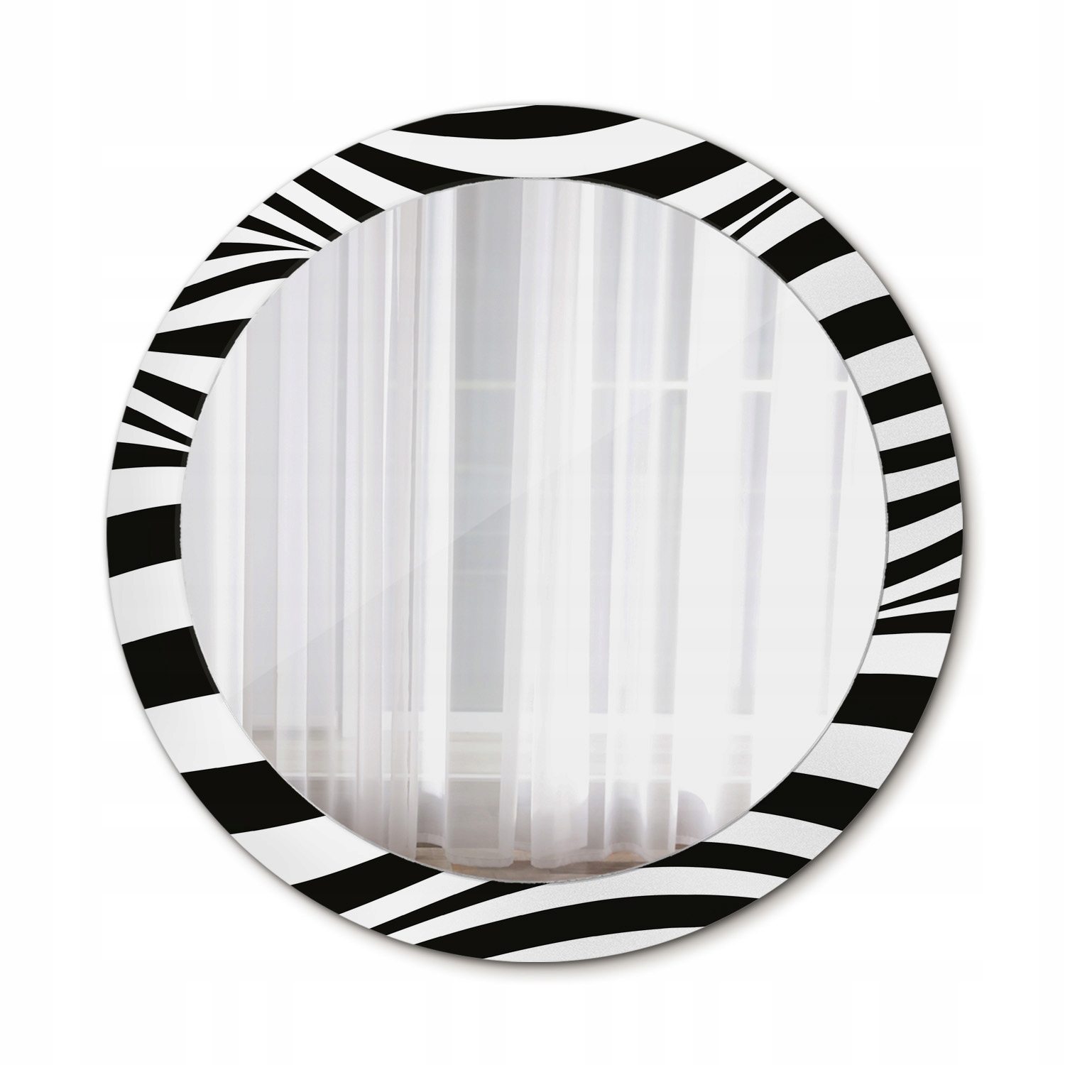 Okrúhle kúpeľňové zrkadlo Abstraktná vlna 80 cm