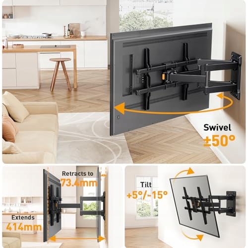 PERLEGEAR Uchwyt TV Na Ścianę 32-85 Cal 60kg Regulowany Max VESA 600x400mm — miniatura 4
