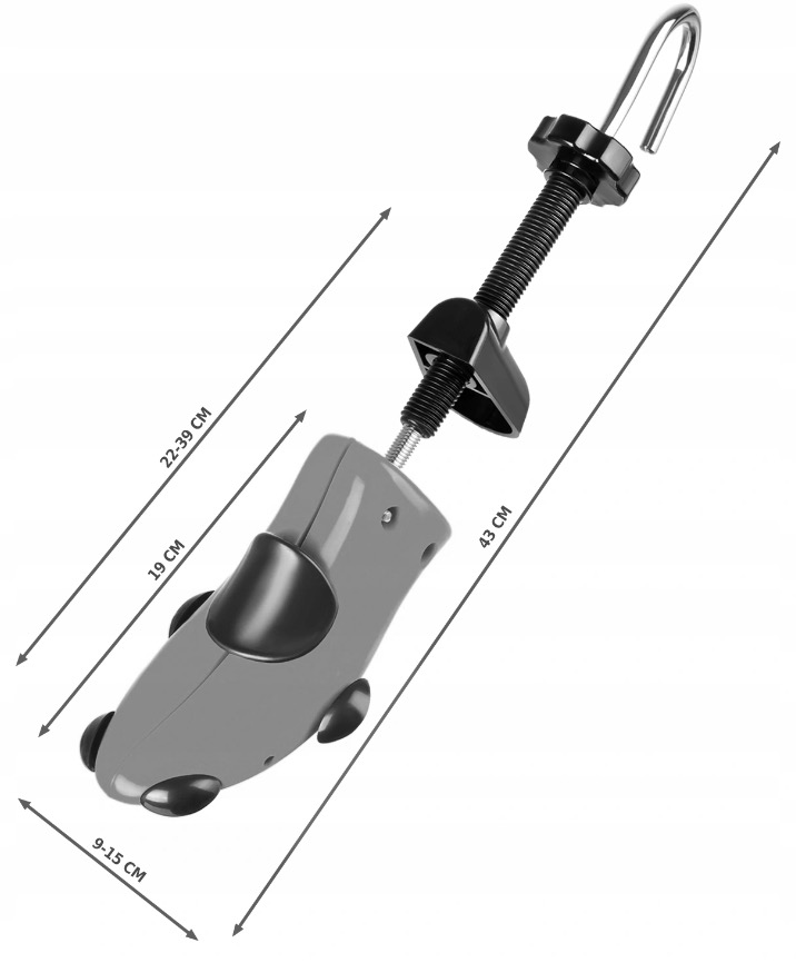 PARA PRAWIDŁA ROZCIĄGANIA BUTÓW SZPILEK LAKIERKÓW 38-47 KOPYTO BUTA SZARE Rozmiar zakresowy 38-47