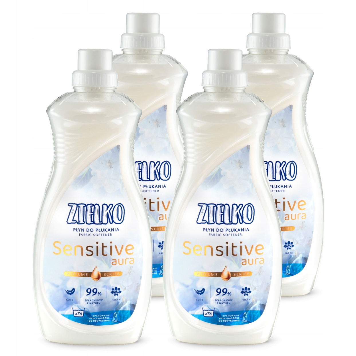 Levně Zielko Sada Tekutá aviváž Sensitive Aura Ochrana Oblečení 4x1520 ml (3+1)