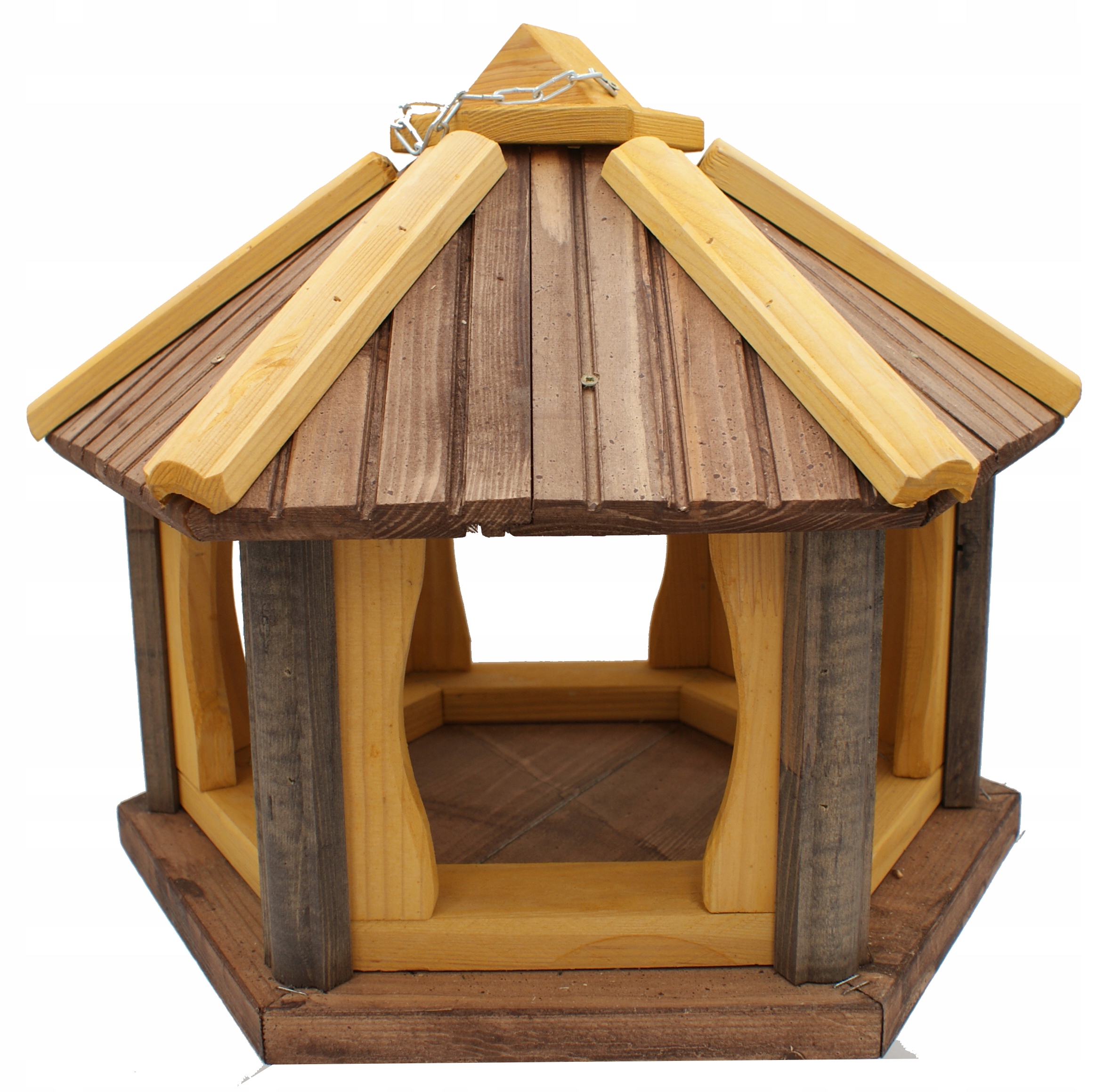 Dřevěné krmítko pro ptáky na zavěšení, hnědé, K42 Polský Výrobce