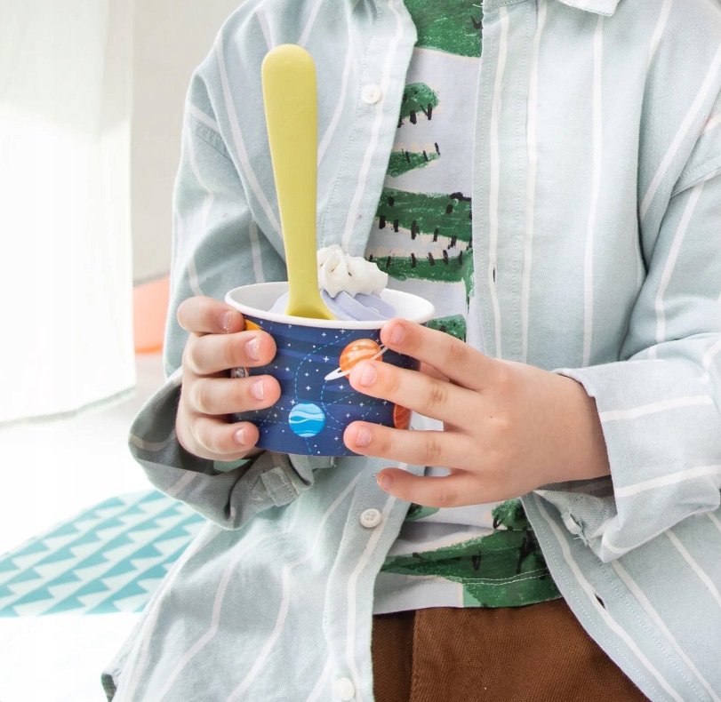 Kubeczki DO LODÓW na cukierki papierowe kolorowe KOSMOS niebieskie 6szt Marka PartyPal