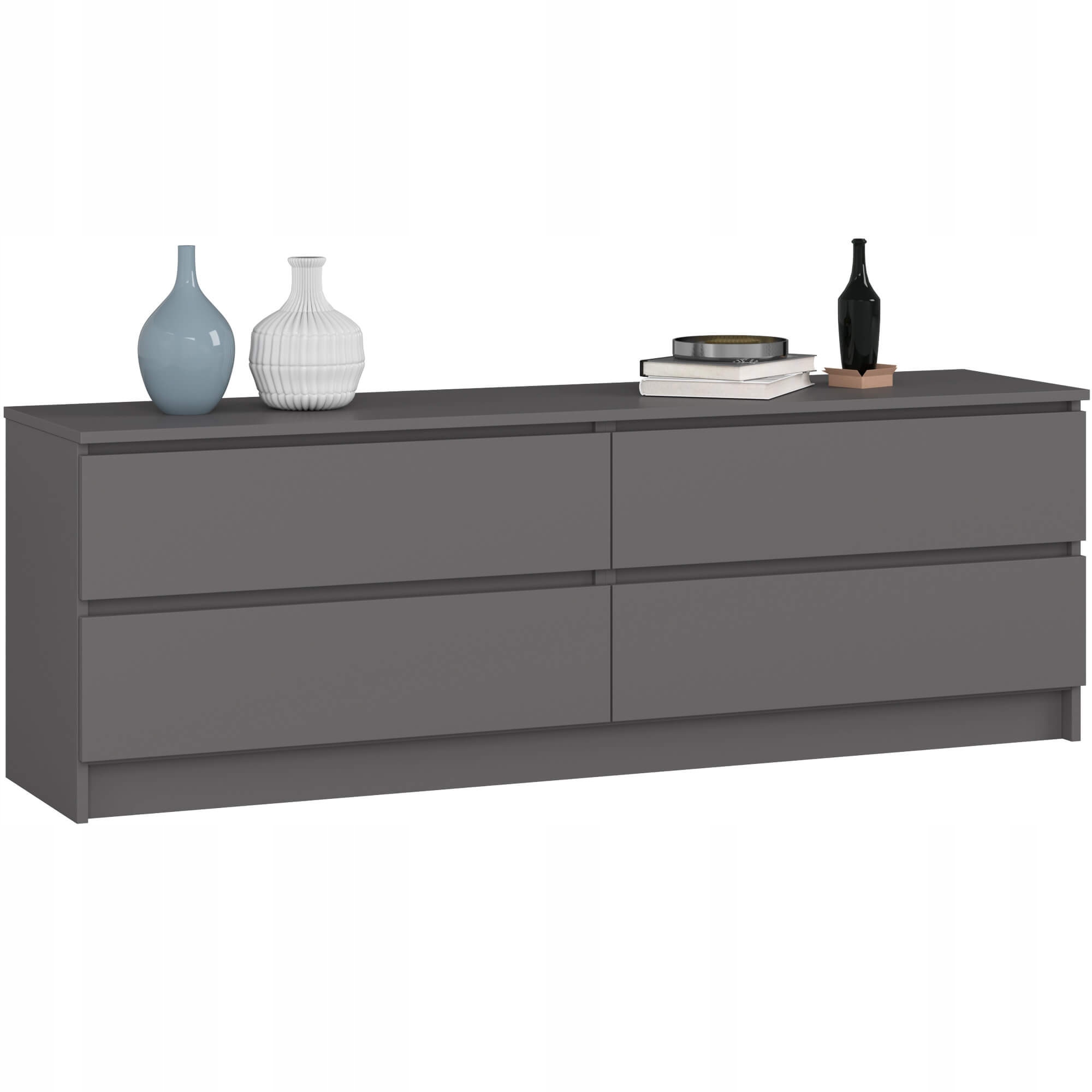 Komoda K160 4SZ Clp Pk Grafit Šedá Akd