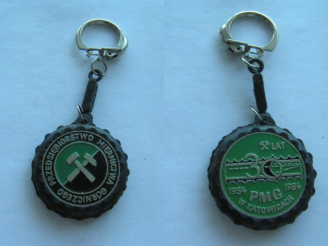KATOWICE 30 LAT PMG PRZEDSIĘBIORSTWO MIERNICTWA GÓRNICZEGO - breloczek PRL