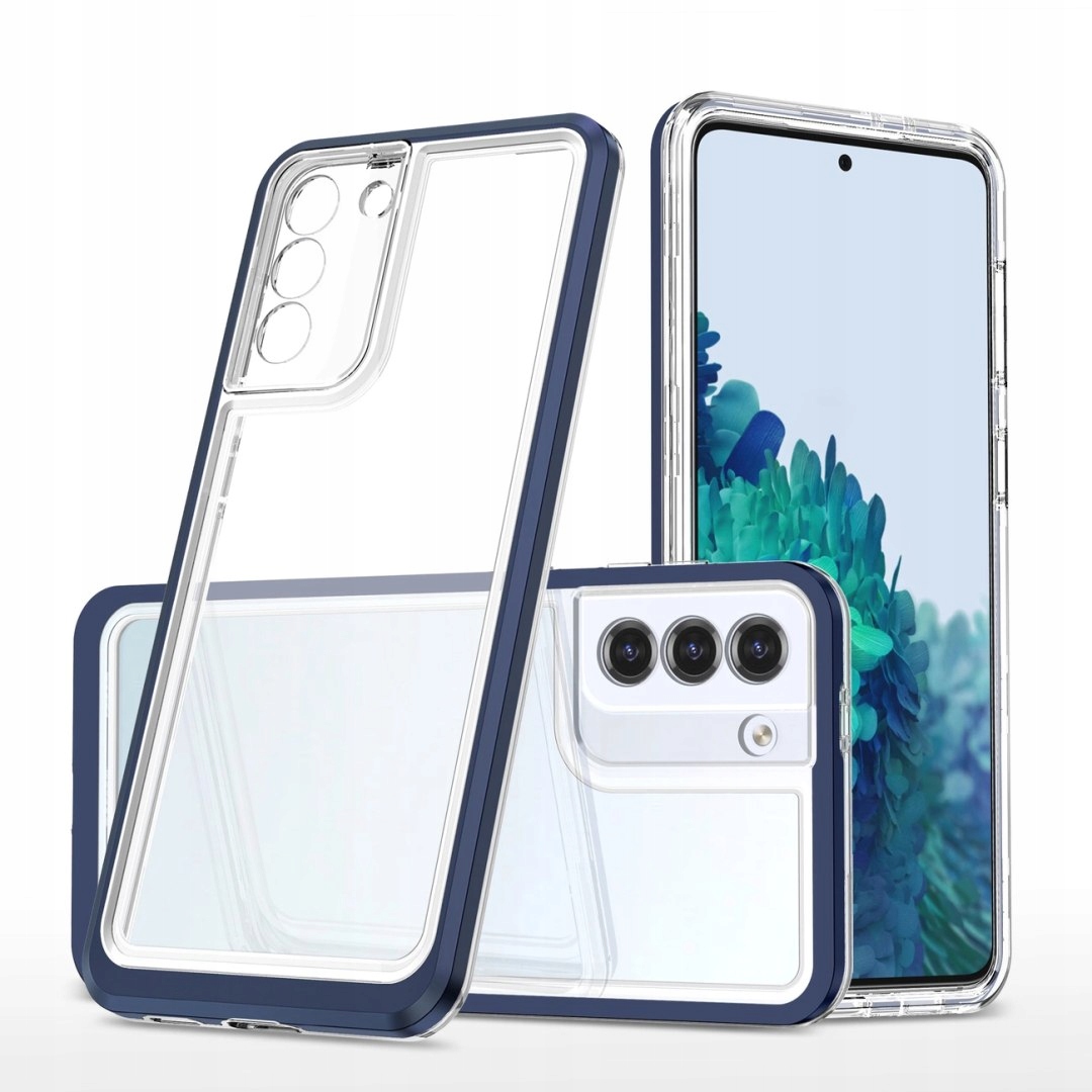Clear 3in1 etui do do Samsung Galaxy S23 silikonowy pokrowiec z ramką niebi