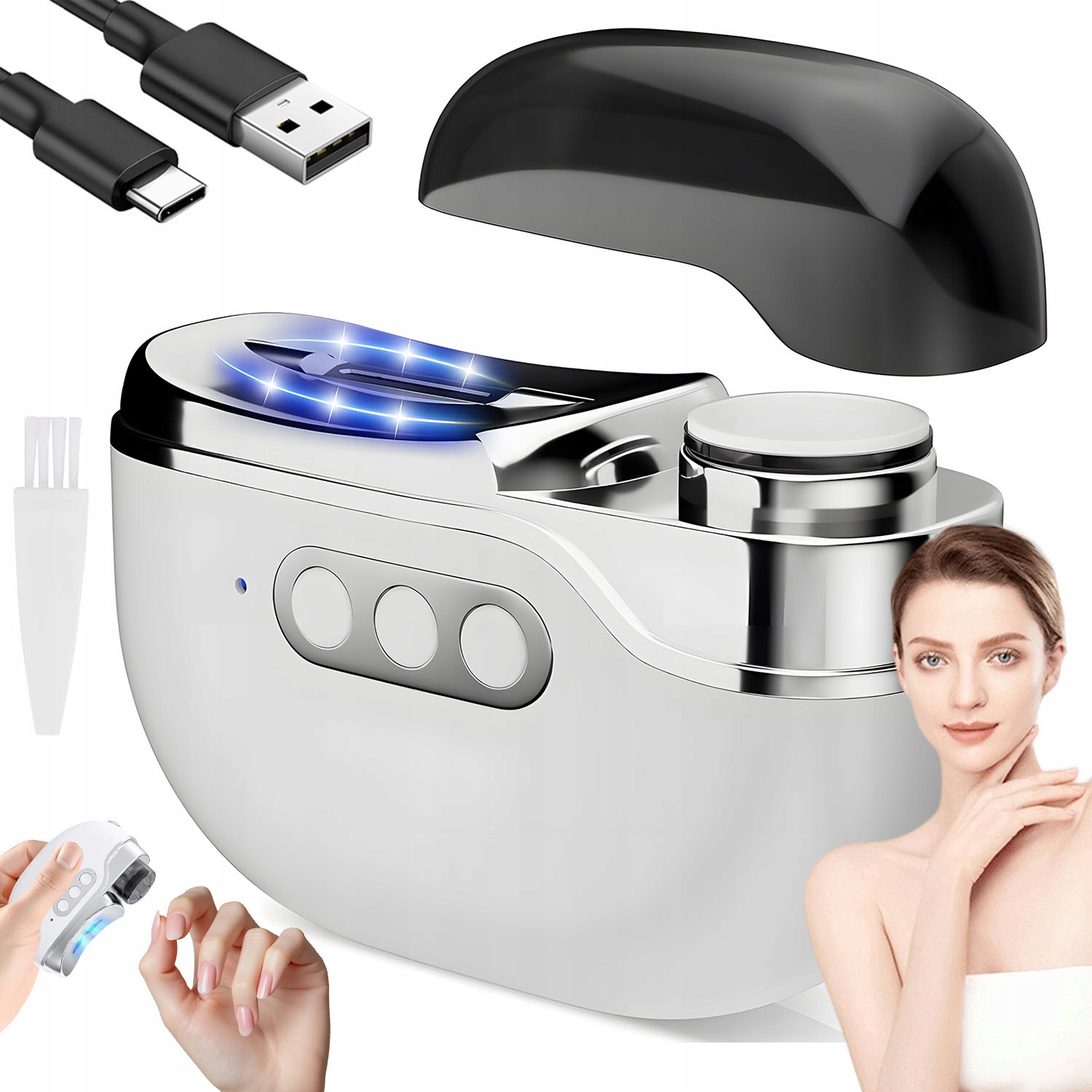 4V1 Led Elektrická Řezačka S 3 Nastavitelnými Rychlostmi, Funkce Uv Sterilizace