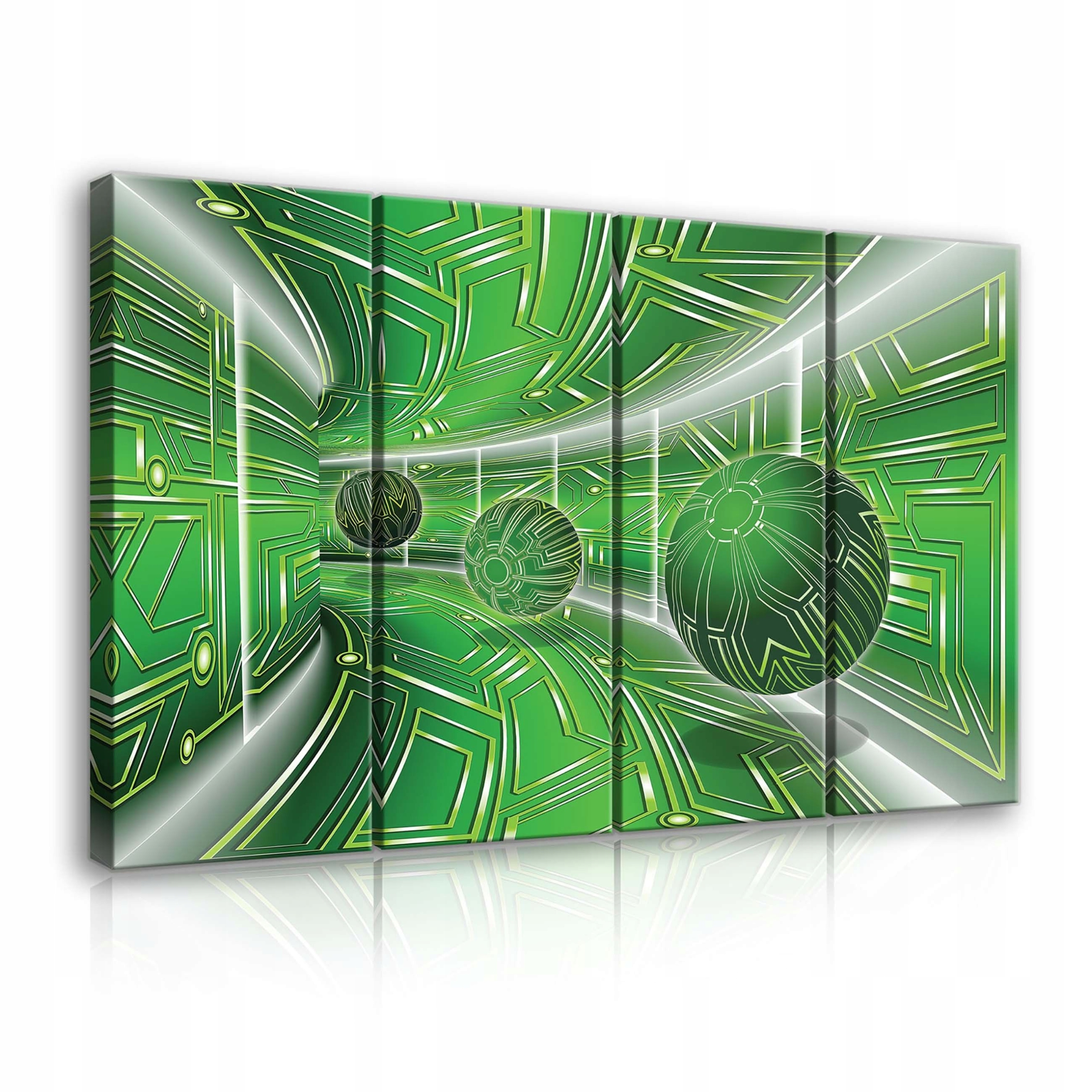 Obraz 120x80 Futuristický tunel zelená žiara sféry 3D geometria