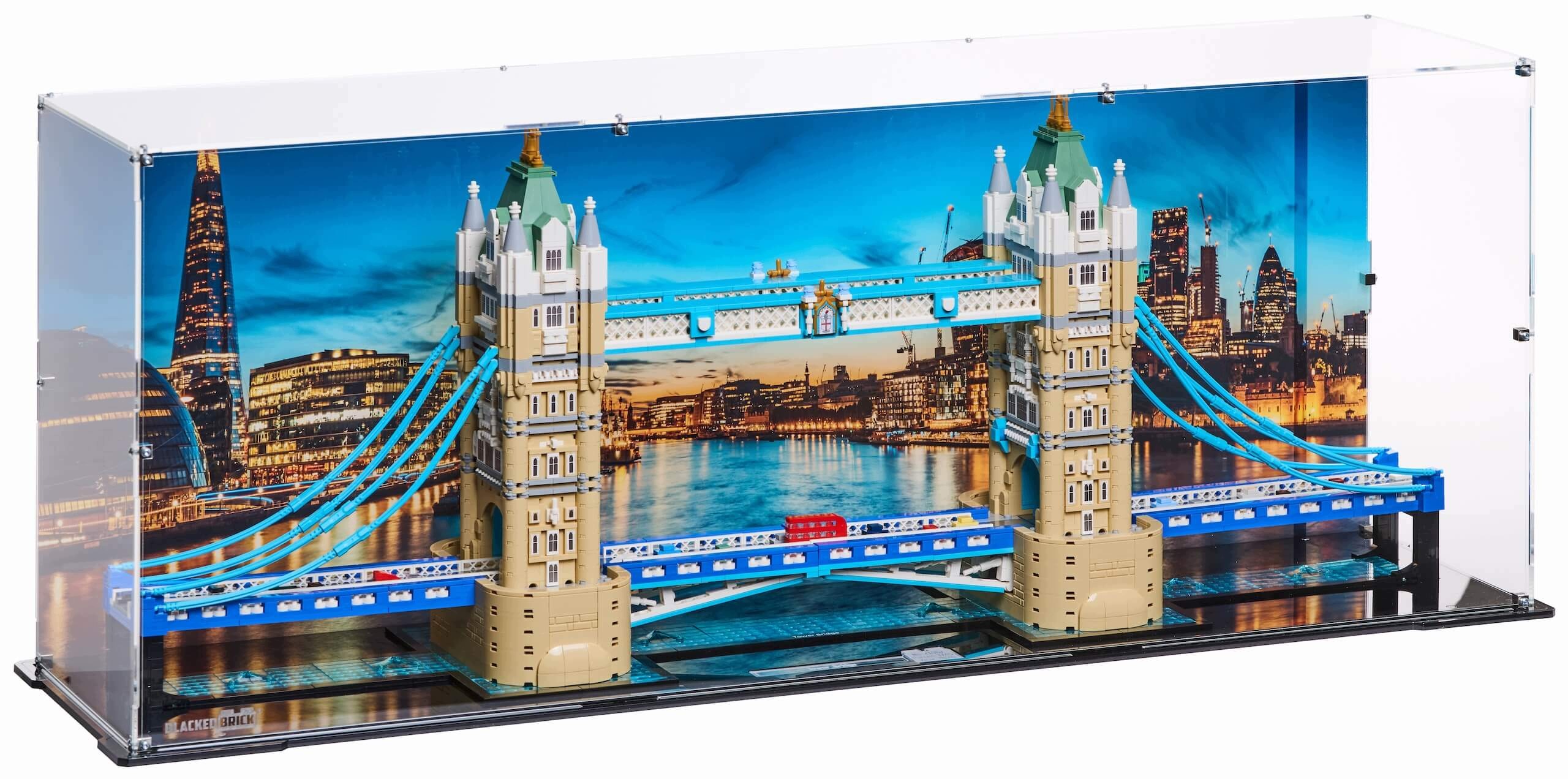 Vitrína s pozadím Blacked Brick pro Lego 21067 Architecture Tower Bridge