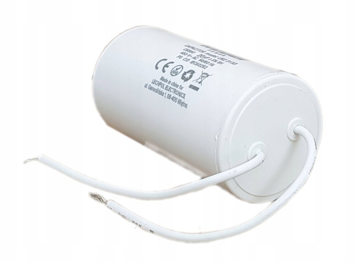 Kondensator rozruchowy silnika 20uF 450V CBB60 Rebel Producent Rebel