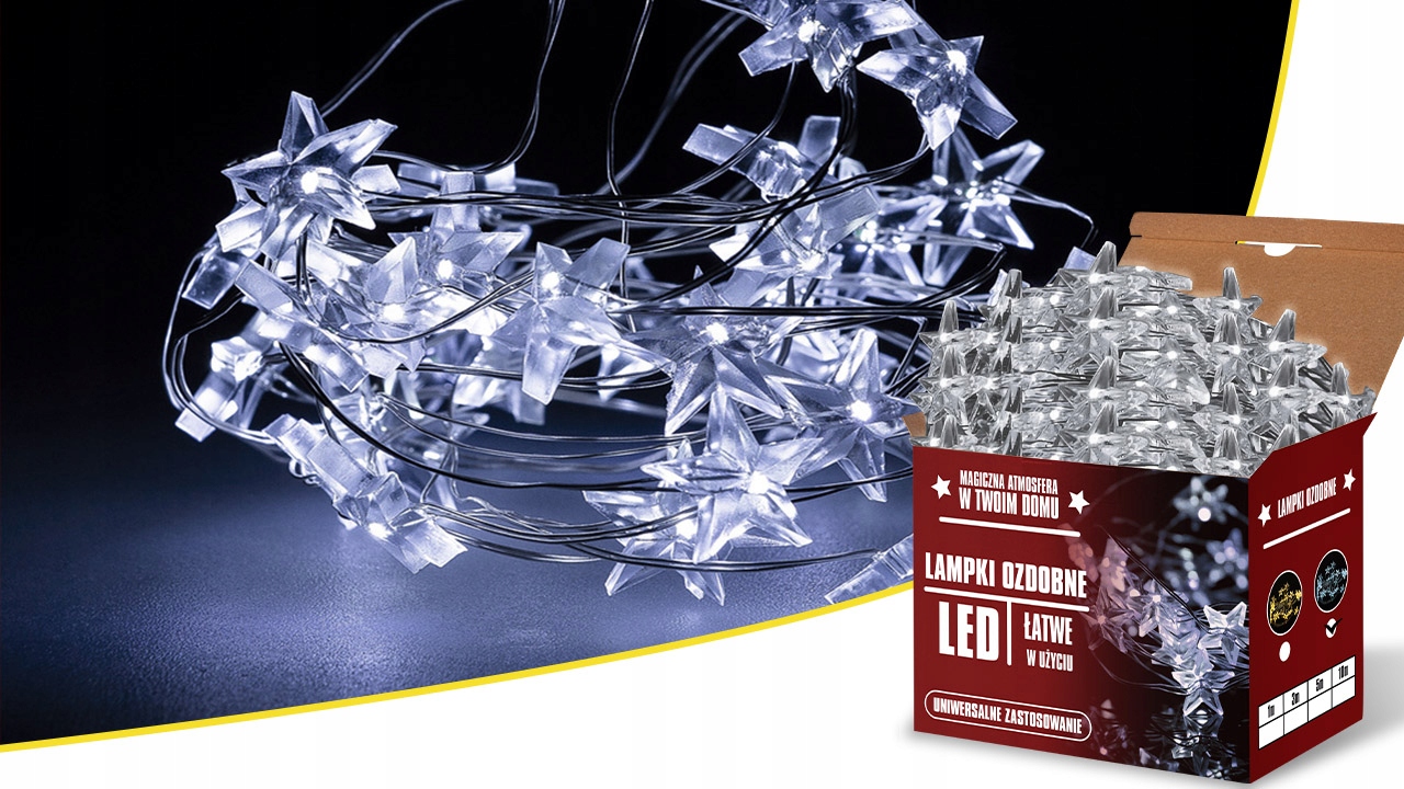 LAMPKI CHOINKOWE ŚWIĄTECZNE LED ŚWIATEŁKA NA BATERIE DRUCIKI BIAŁE ZIMNE 5M Marka Raltek
