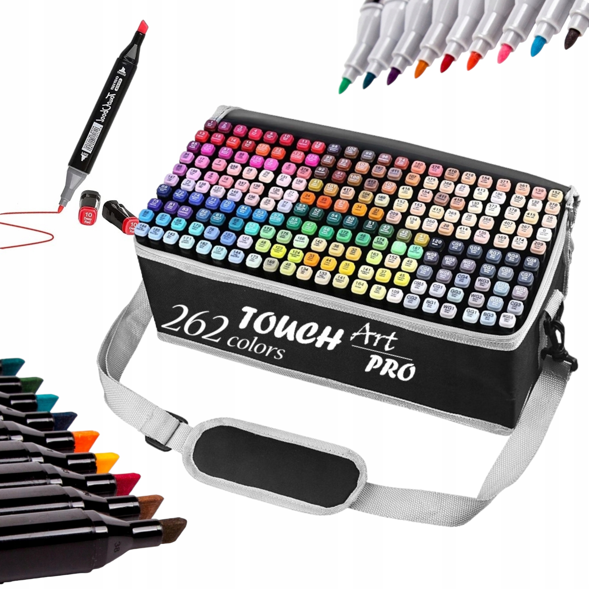 ZESTAW MARKERÓW ALKOHOLOWYCH TOUCH 262szt + TORBA