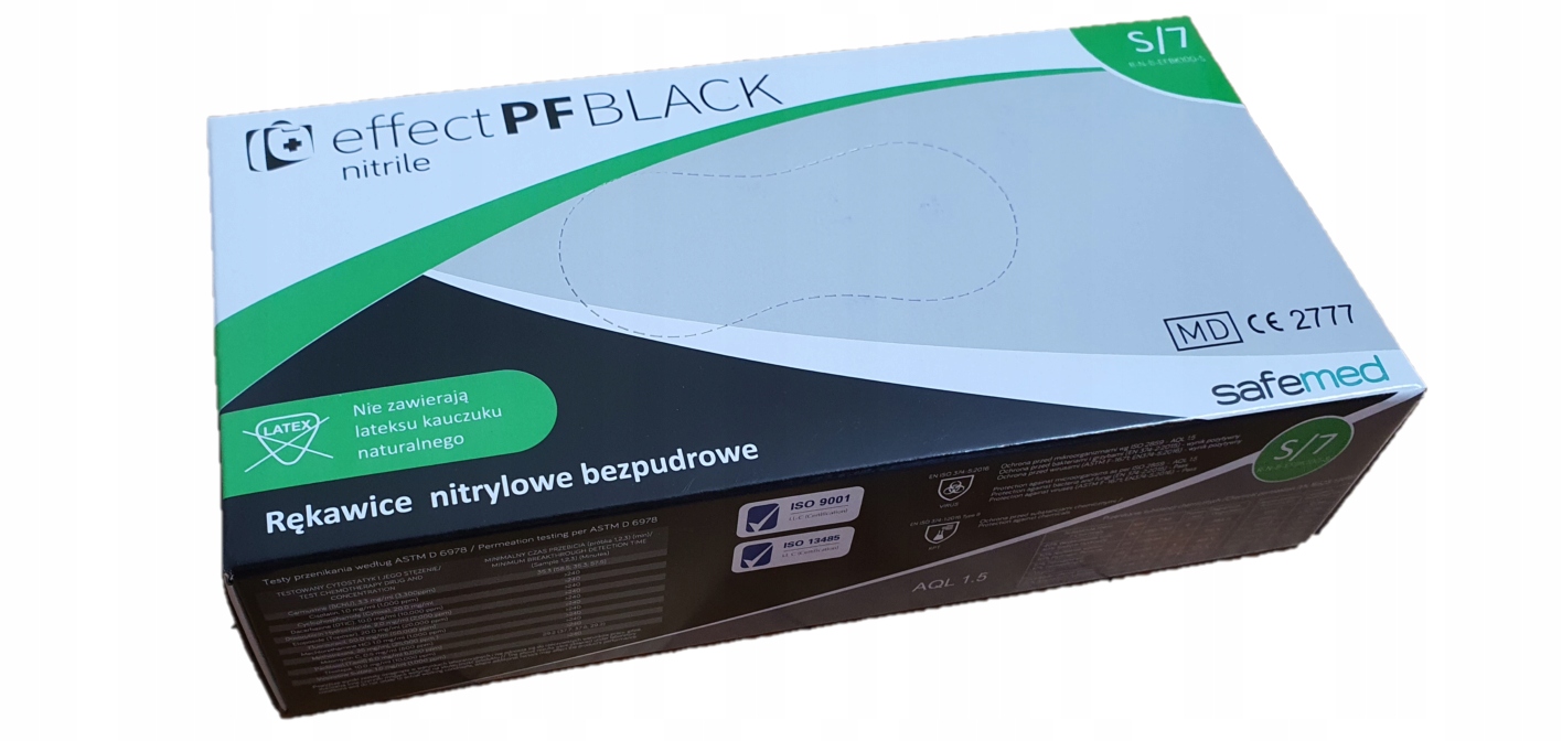 

Rękawiczki nitrylowe Effect Black 100 szt. roz S