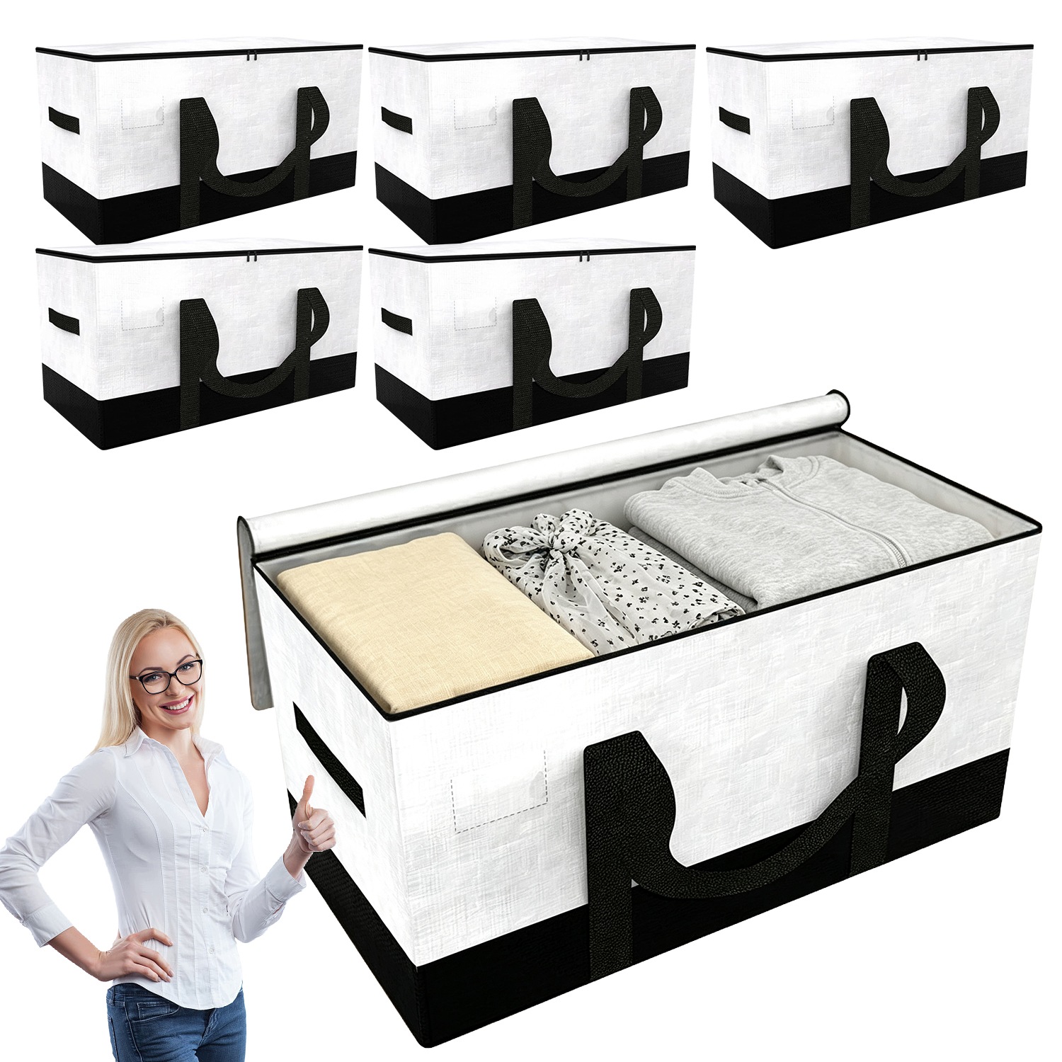 Obal Taška Organizér Stěhovač 103L Skládací Okénkem Set 6x