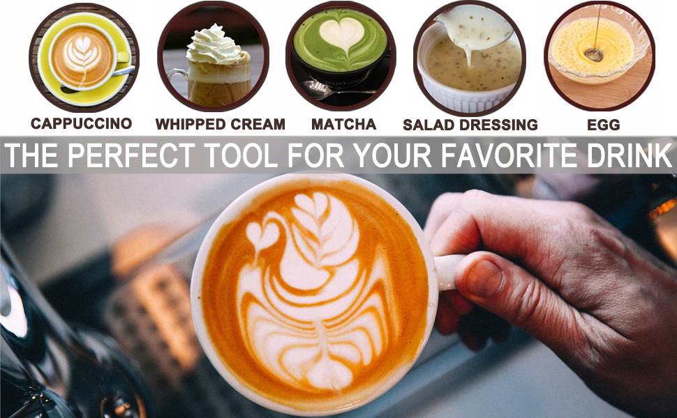 SPIENIACZ UBIJACZ DO MLEKA KAWY KAKAO MINI MIKSER Rodzaj ręczny