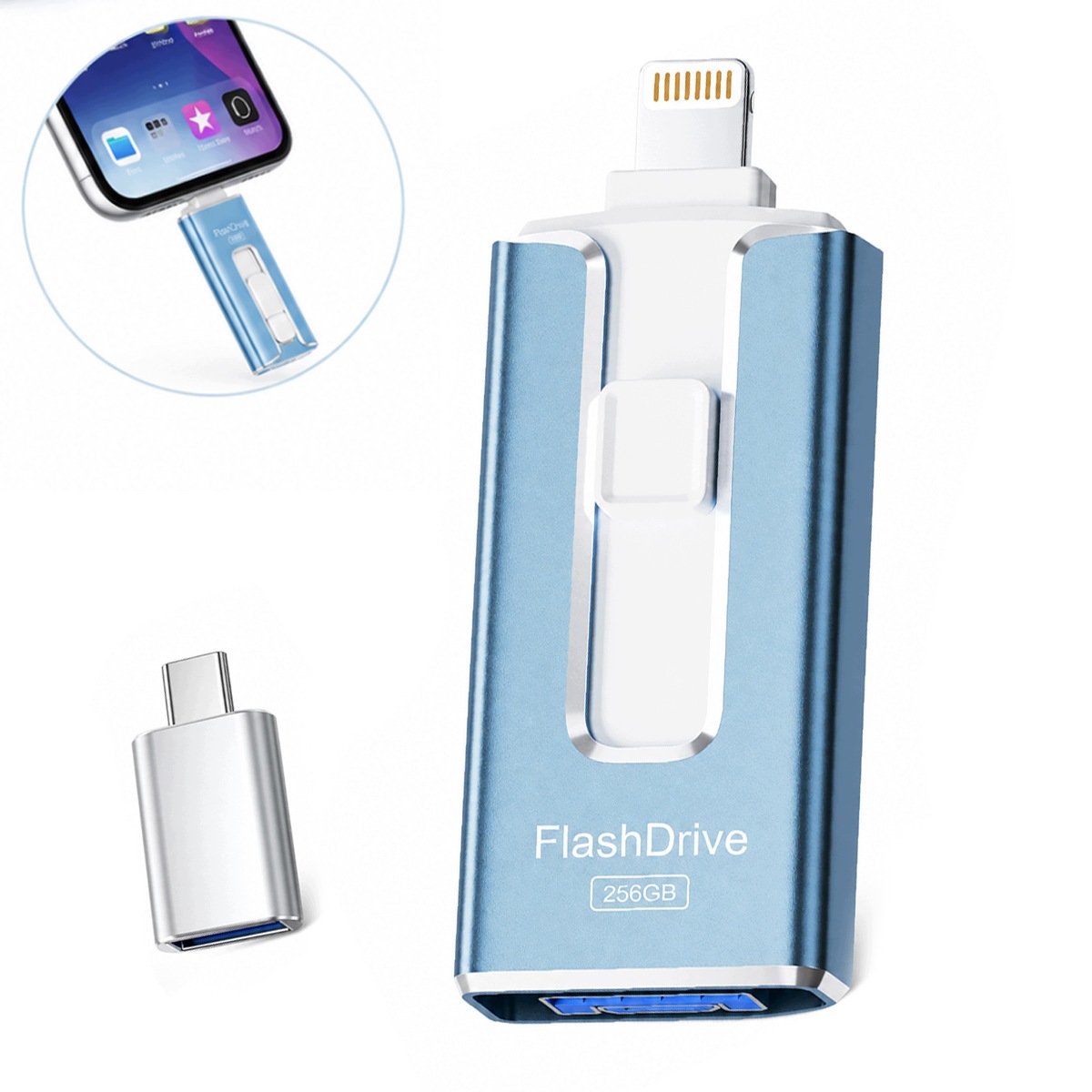Pendrive 4W1 256GB Usb-c 3.0 Typ C Drive Usb