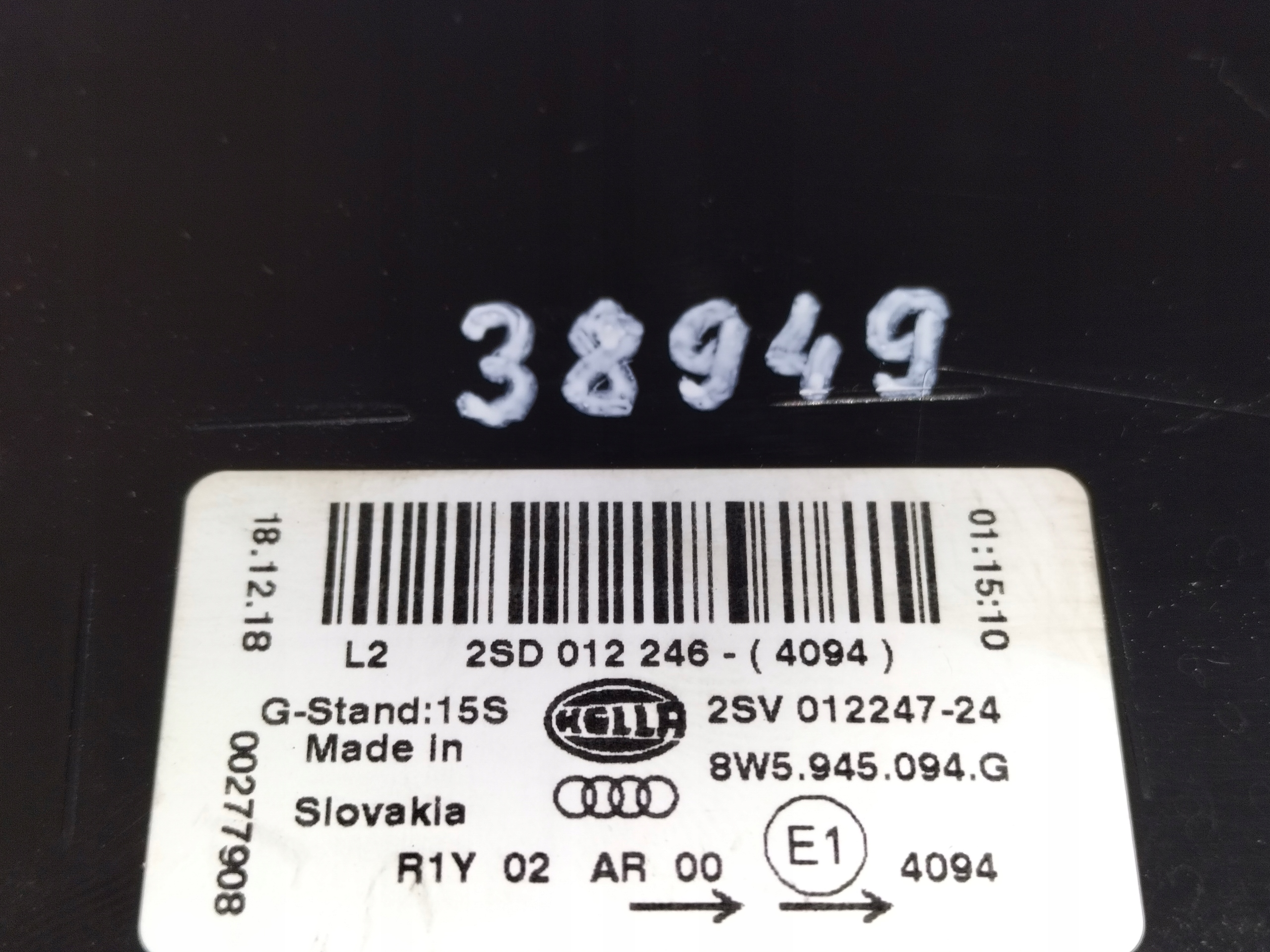 light rear rear part right AUDI A4 B9 8W 15-19 sedan LED