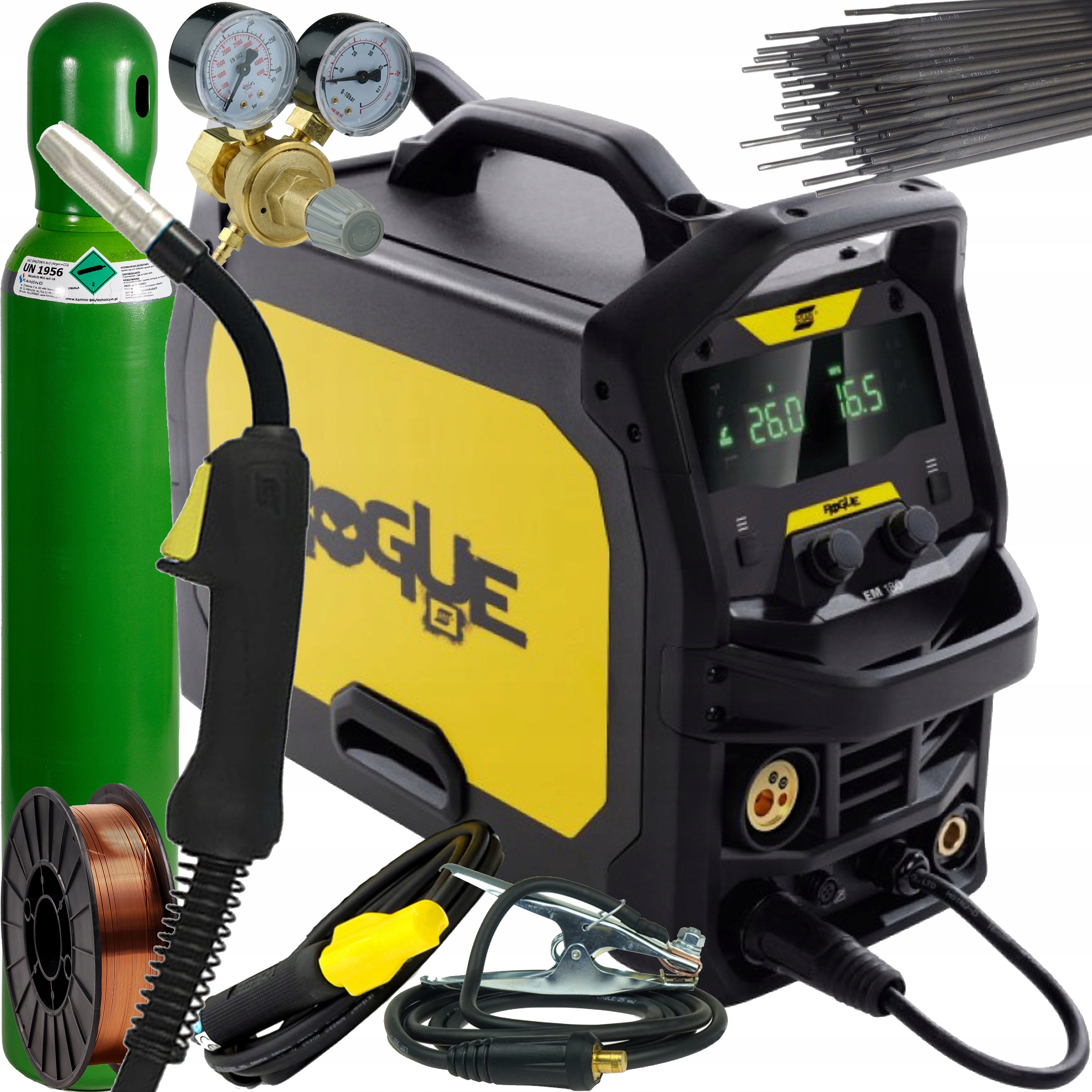 Esab Rogue Em 180 Migomat Svařovací stroj Mig/mag Synergie 230V Pfc IP23S SET4