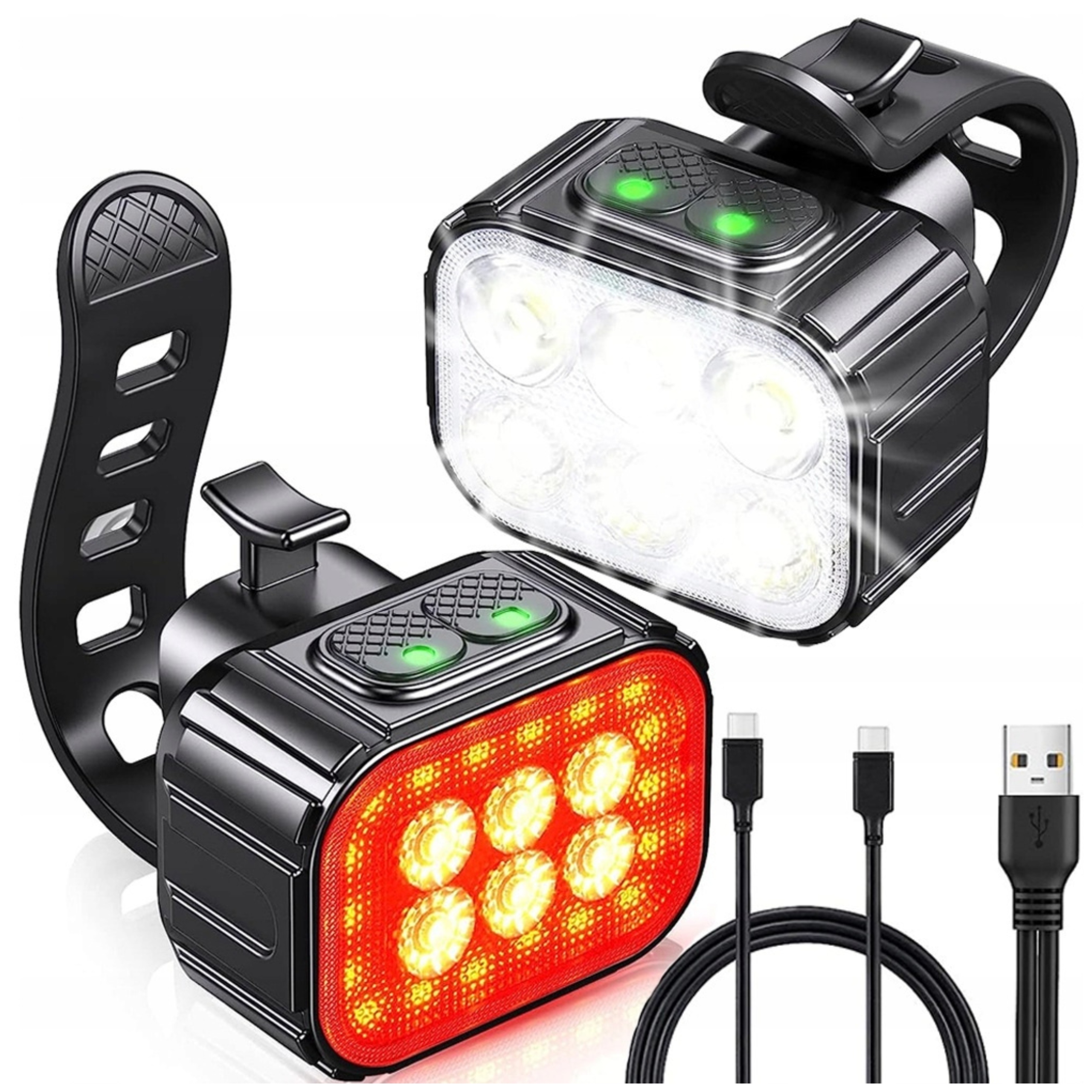 Lampa Rowerowa Specter Igo 500LM 100LM Zestaw Przód Tył Na Rower Usb C IP65