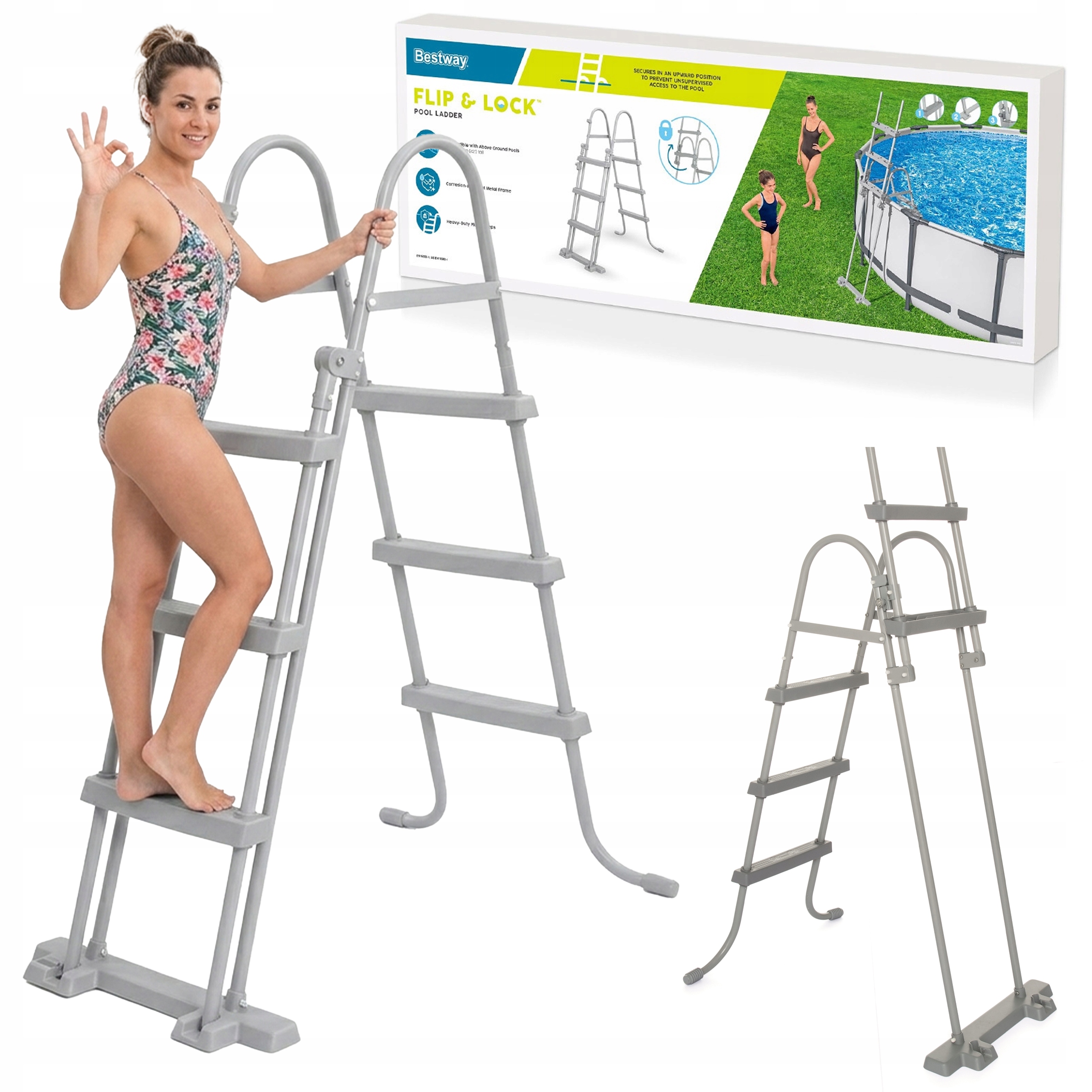 Žebřík Do Bazénu 107 CM Pevný, Protiskluzový Bestway 58330