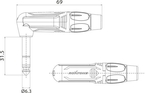 Roxtone RJ3RP-NN - Wtyk Jack 6.3 Stereo Kątowy Marka Roxtone