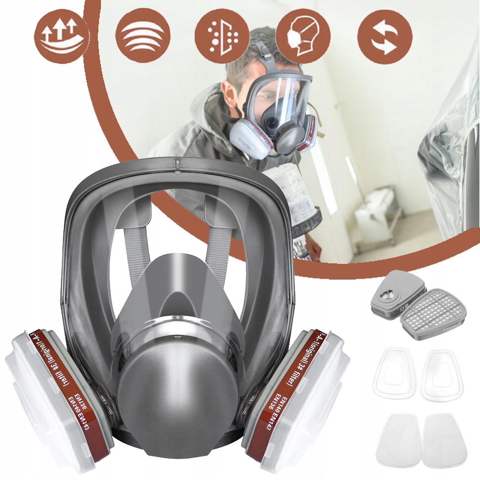 7W1 MASKA PEŁNOTWARZOWA DO WIELOKROTNEGO UŻYTKU MASKA GAZOWA DO FUMIGATUS