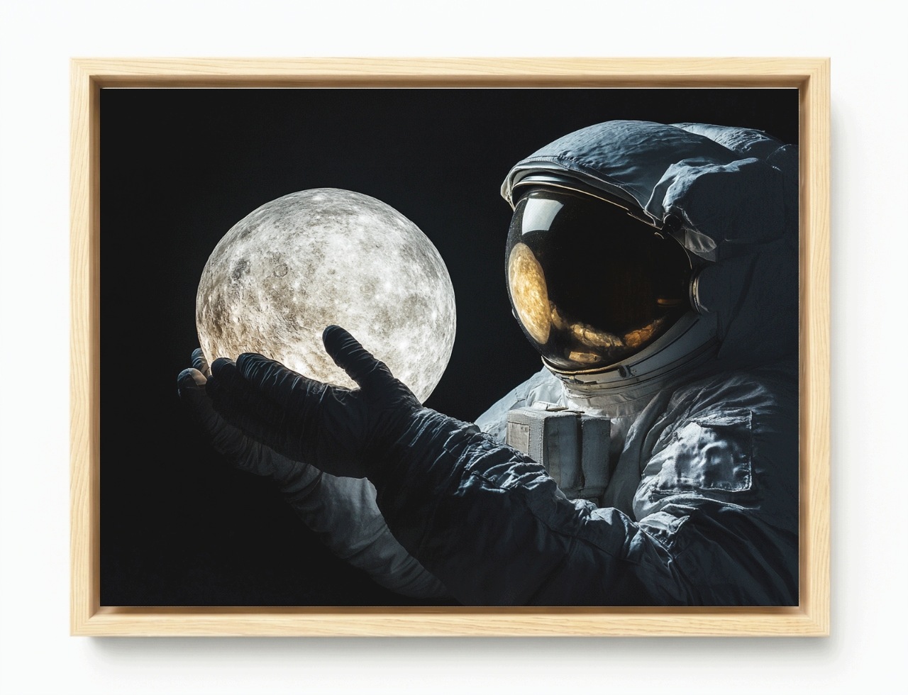Obraz Rama American Box Astronauta Cestovateľ Mesiac Kozmos Svetlo 80x60